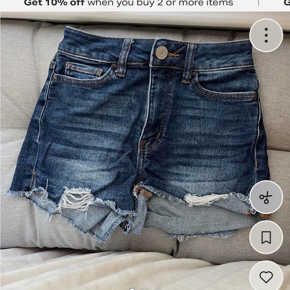 SO Dark Blue Distressed Jean Shorts